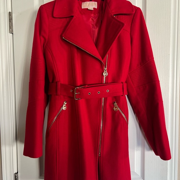 Michael Kors Vibrant Red Coat with Belt